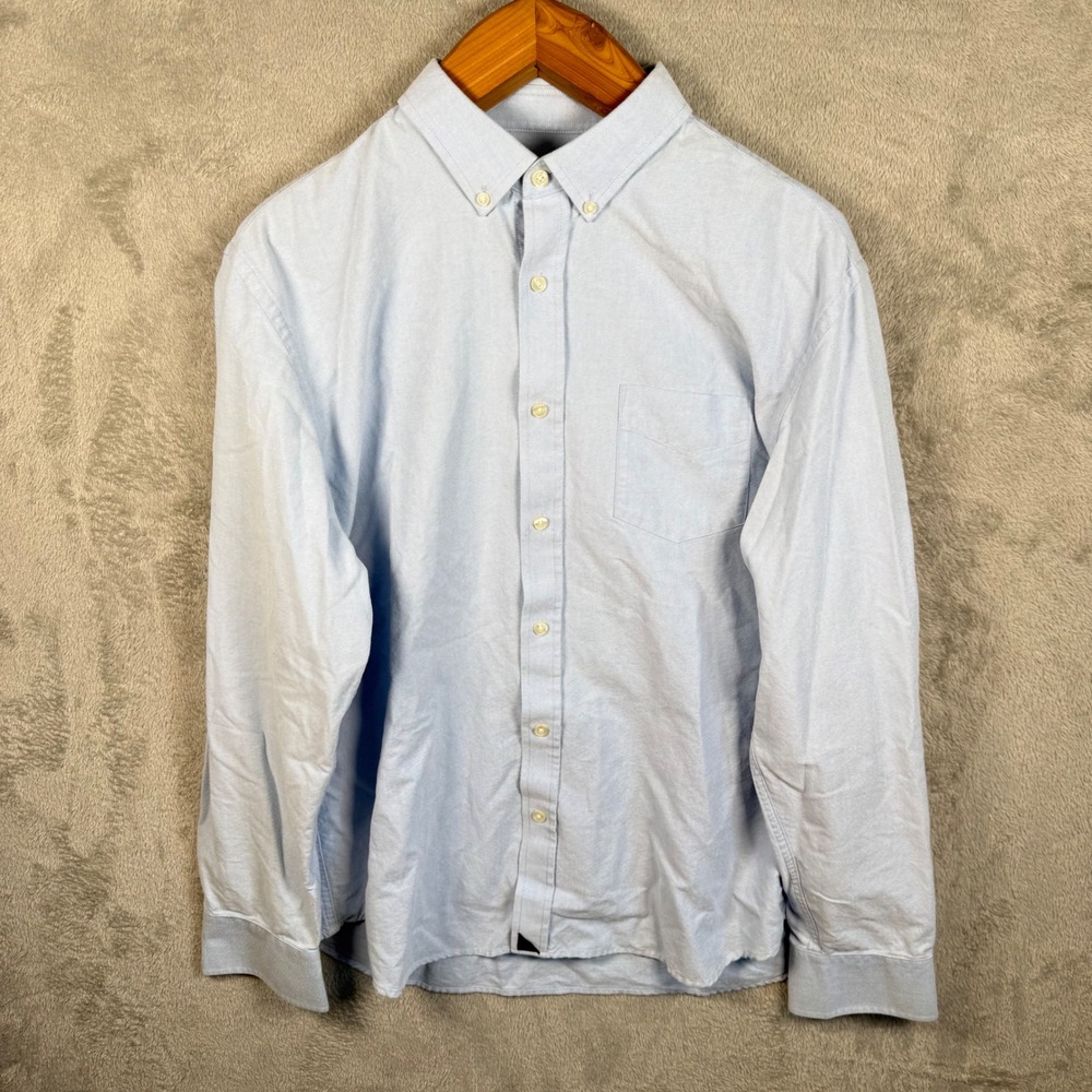 UNTUCKit Button Down Mens XL Light Blue L/S Cotton Oxford Pocket Casual Shirt
